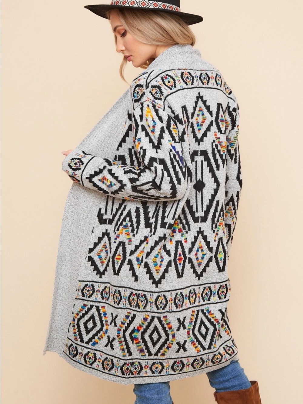 Northern Angel Western Boho Knit Cardigan Yellowstone Aztec Country Size Small - Picture 4 of 12